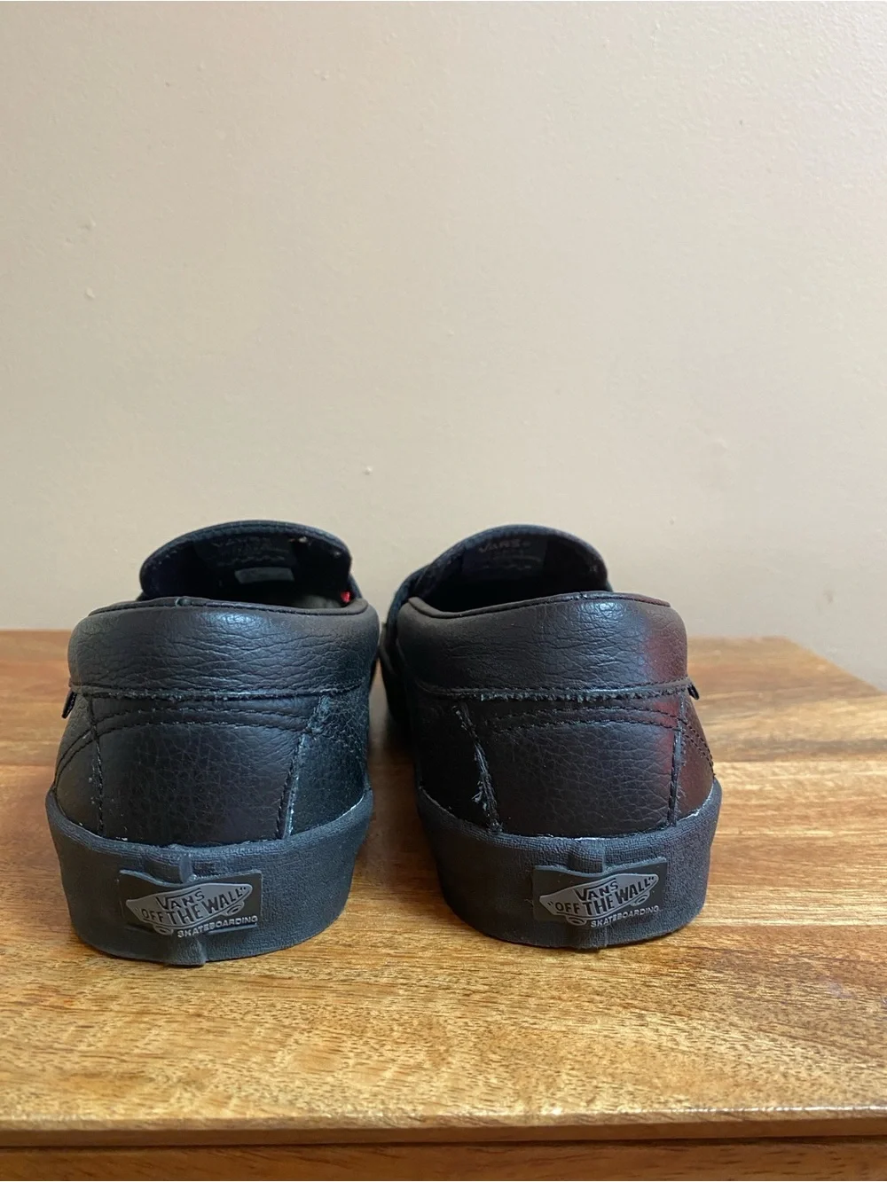 Rare VANS Skate Penny Loafers Black Leather Sneaker Slip on Shoes